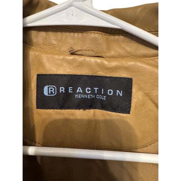 Reaction Kenneth Coal G.III Apparel Womens Tan Leather Coat Size L - Picture 7 of 11